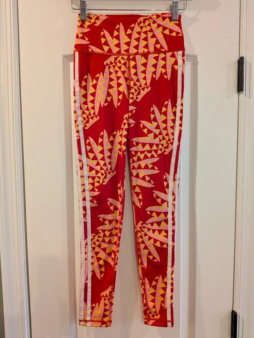 FARM Rio x Adidas Sports Bra & Leggings Activewear Set Red Tropical Size S & XS